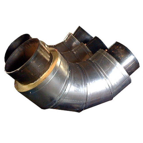 Отвод стальной ППУ ПЭ тип 1 45° Ст3сп 26,8х3,2х125х2,5х46,6 мм ГОСТ 3262-75